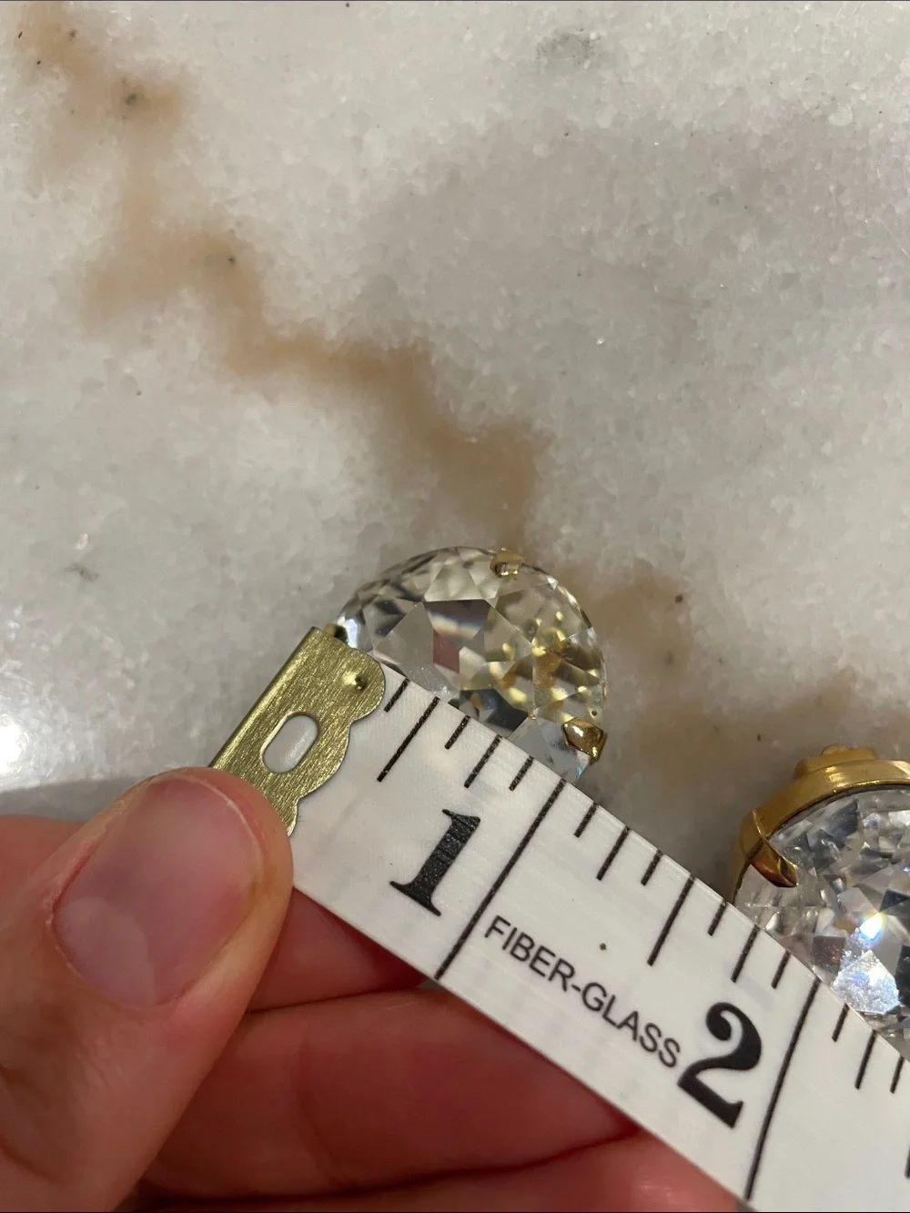 Clear Crystal Round Clip-On Earrings with Gold Prongs
